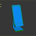 Blue Commercial Phone Stand With Angled Panel And Sturdy Base For Desktop Business Use