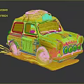 Vintage Red Taxi Car with Roof Rack Number 177 and 131 133 Round Headlights Retro Design