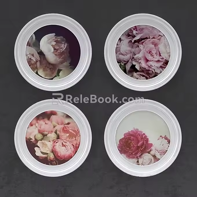 circle frame painting 3d model