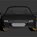 Sporty Gray Sports Car With Orange Rims And Streamlined Body Design