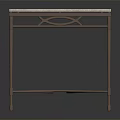 Modern Square Table with Smooth Marble Top and Curved Metal Legs Design