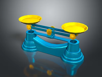 Commercial Weighing Balance Scale With Yellow Trays And Blue Sturdy Base For Business Use 3d model