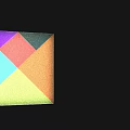Colorful Abstract Geometric Pattern with Squares Triangles and Bright Tones Design