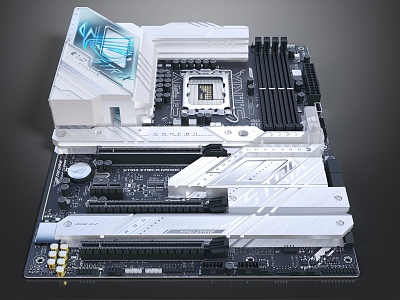 Modern computer motherboard computer motherboard 3d model