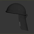Classic Round Dome Helmet With Smooth Surface And Neck Protection Design 3d model