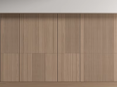 Modern Wooden Wainscoting With Vertical Panel Design For Interior Walls 3d model