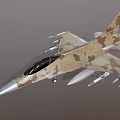 Military Fighter Jet With Camouflage Paint Mounted Missiles And Sharp Nose
