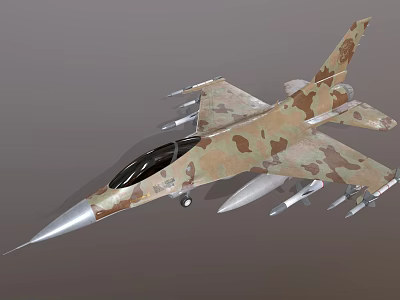 Military Fighter Jet With Camouflage Paint Mounted Missiles And Sharp Nose 3d model Military Fighter Jet With Camouflage Paint Mounted Missiles And Sharp Nose 3d model
