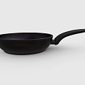 Stylish Black Frying Pan With Decorative Pattern And Black Handle For Kitchen Cookware 3d model