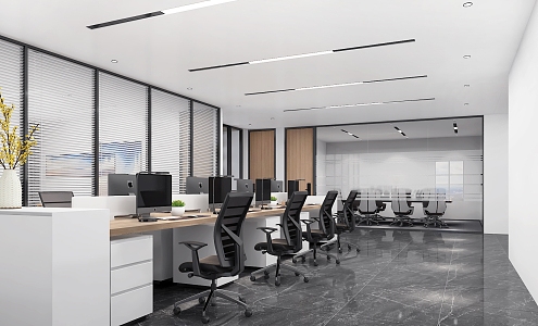 modern public office area office 3d model