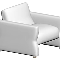 Light Beige Modern Single Sofa With Soft Fabric Upholstery And Sleek Ergonomic Structure