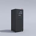Black Industrial Control Cabinet Equipment With Multiple Buttons Indicator Lights And Red Alarm Light