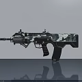 Modern Tactical Assault Rifle Featuring Camouflage Pattern And Ergonomic Design 3d model