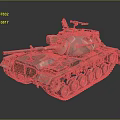 Detailed Camouflage Military Tank With Turret Gun Barrel And Track Details