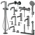 Modern Black Faucet Collection With Various Designs For Kitchen Bathroom Shower