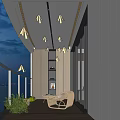 Modern Home Balcony With Wooden Floor Comfortable Chair Green Plants And City View