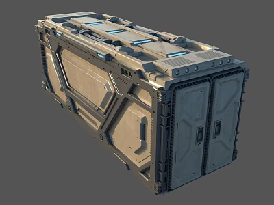Heavy Duty Industrial Equipment Featuring Metal Panels And Reinforced Structural Design 3d model