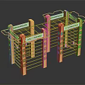 Wooden Kitchen Storage Rack With Metal Bars Multiple Layers And Labels For Utensil Organization