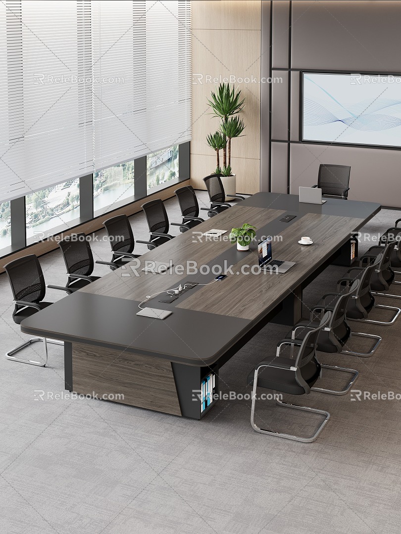 Modern Conference Room Conference Table Office Chair Conference Table and Chair Combination 3d model