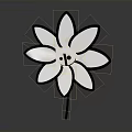 Smiley Face Flower With White Petals And Black Outline Simple Design