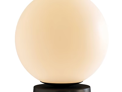 Modern Minimalist Table Lamp With Cream Colored Spherical Lampshade And Black Base 3d model