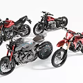 Various Styles Of Motorcycles Featuring Street Cruiser Retro And Off Road Types