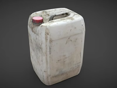 Industrial Plastic Container with Red Cap Handle and Worn Surface for Industrial Equipment Applications 3d model