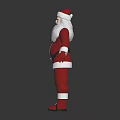 Old Man Dressed as Santa Claus With Red Outfit White Beard and Red Hat