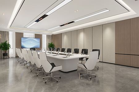 Modern Meeting Room Meeting Table and Chair 3d model