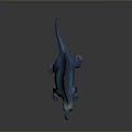 3D Rendered Spinosaurus Dinosaur Model With Blue Body Red Sail And Detailed Scales