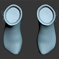 Light Blue Ruched Socks With Small Bow On Top Against Black Background 3d model