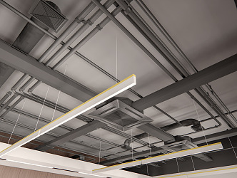 Industrial LOFT pipe ceiling pipe ceiling air conditioning pipe 3d model