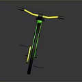 Modern Green And Gold Bicycle With Futuristic Design And Unique Wheel Accents