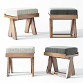 Modern Wooden Stools With Different Upholstered Seats And Design Styles For Home