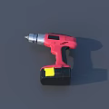 Industrial Equipment Red Cordless Electric Drill With Battery Pack And Ergonomic Grip Design