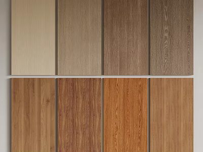 Various Wood Grain Wooden Wall Panels With Different Natural Colors For Interior Decoration 3d model