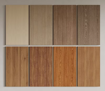 Various Wood Grain Wooden Wall Panels With Different Natural Colors For Interior Decoration 3d model