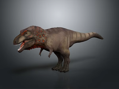 Realistic Tyrannosaurus Rex 3D Model With Brown Red Skin And Sharp Teeth 3d model