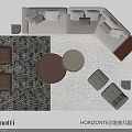 Modern Minotti Horizonte Sofa Coffee Table Set With Neutral Tones And Contemporary Design