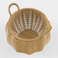Handwoven Wicker Storage Basket With Two Handles For Home Organization