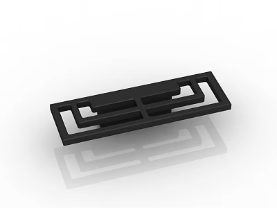 Stylish Black Geometric Design Decorative Handle for Modern Furniture Drawer and Cabinet Applications 3d model