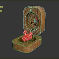 Open Wooden Box Featuring Red Mushroom Figure And I Love You Message