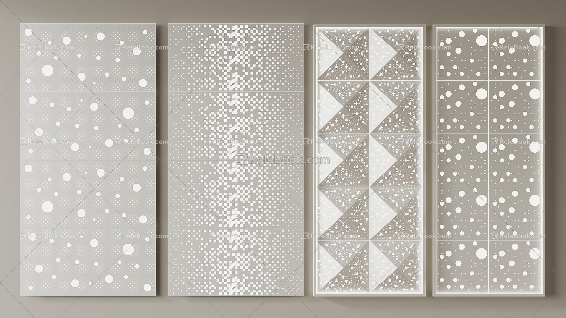 Modern Perforated Panel Background Wall 3d model