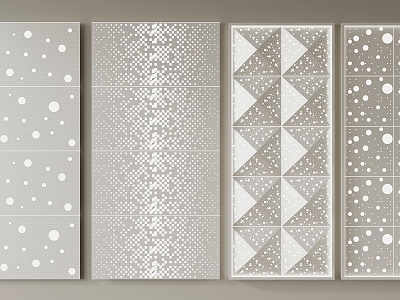 Modern Perforated Panel Background Wall 3d model