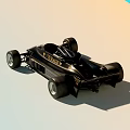 Black Formula Racing Car With Courage Branding Large Tires And Streamlined Design