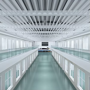 Modern Classroom Railway School High-speed Rail Grille Ceiling 3d model