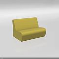 Yellow Two Seater Sofa With Modern Simple Design And Comfortable Upholstery 3d model