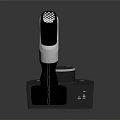Modern Automotive Gear Shift Lever With Black White Design And Textured Knob On Base