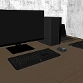 HP Computer Desktop Computer Laptop Fabric Curtain Audio Keyboard HP Mouse Display 3d model