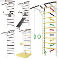 Multifunctional Home Gym Sports Equipment With Pull Up Bars Gymnastic Rings And Climbing Ropes